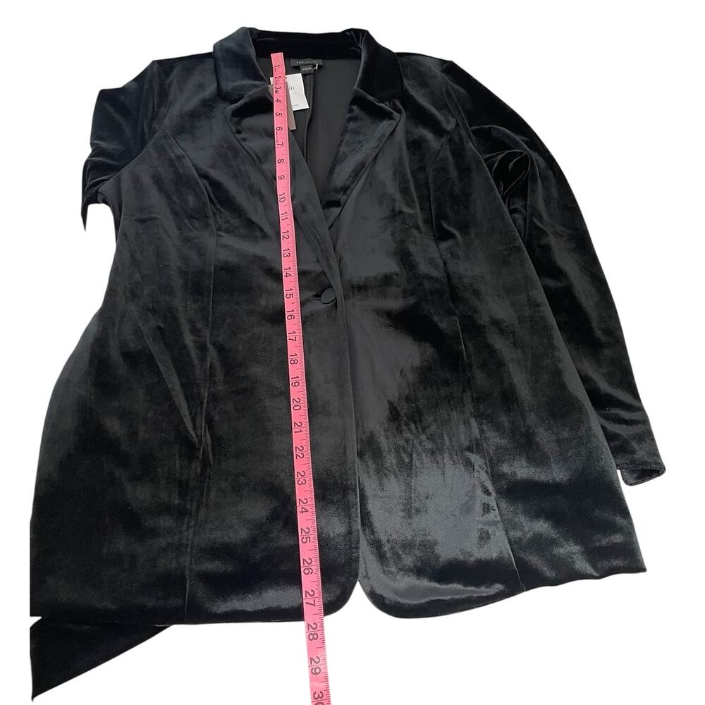 J.Jill Wearever Collection Velvet One Button Belted Blazer Black Women's Sm NEW - Picture 12 of 14